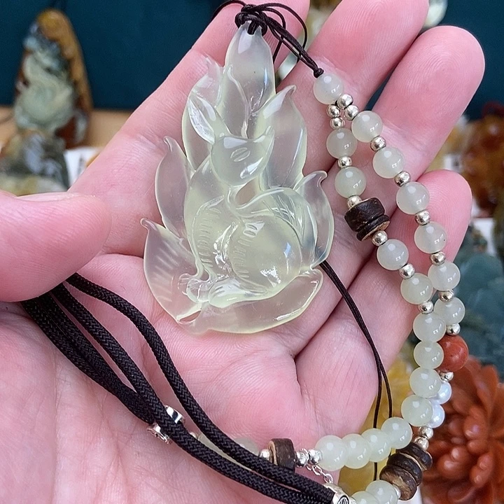 蛇纹石玉未镶嵌吊坠(赠链)