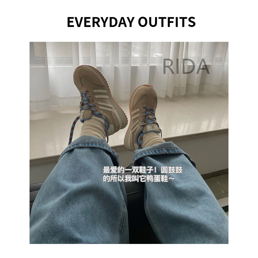 RIDA··鸭蛋鞋5B22休闲时尚百搭小众复古设计感春季7922-1