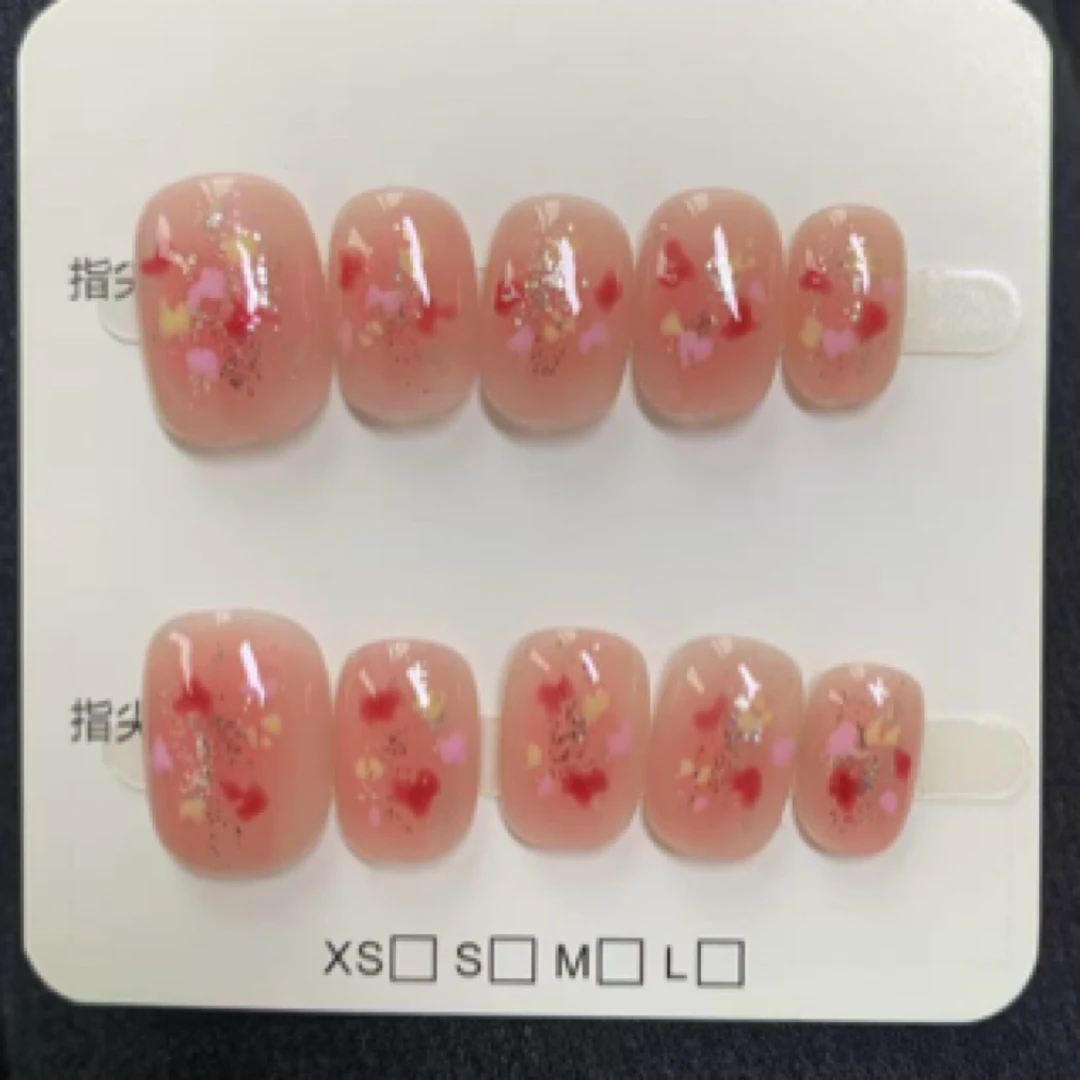 【春】高端轻奢手工穿戴甲秋冬显白红色短款美甲