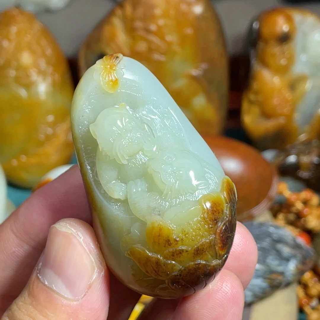 和田玉未镶嵌吊坠(不含链)