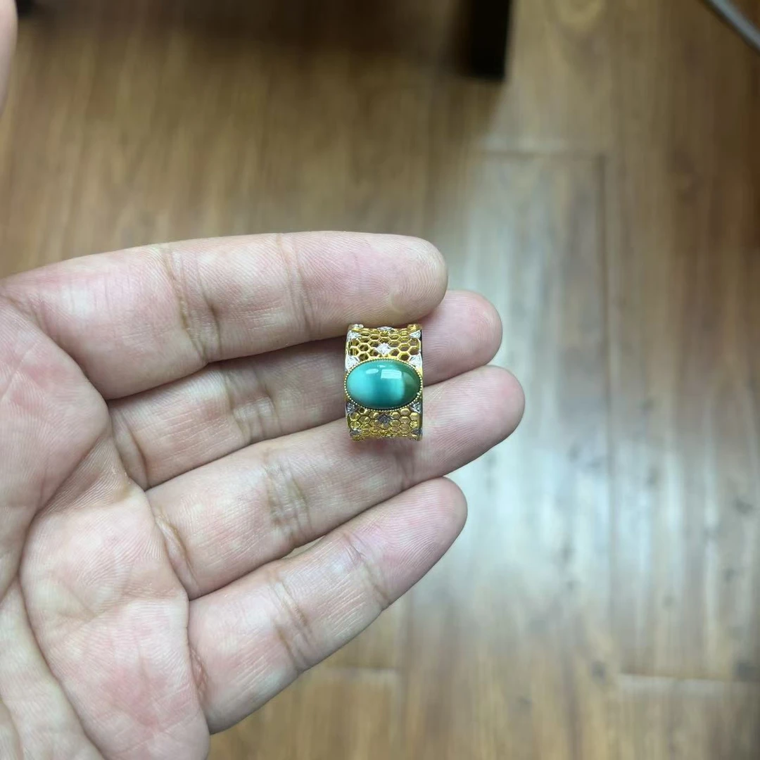 湖北原矿天然绿松石戒指