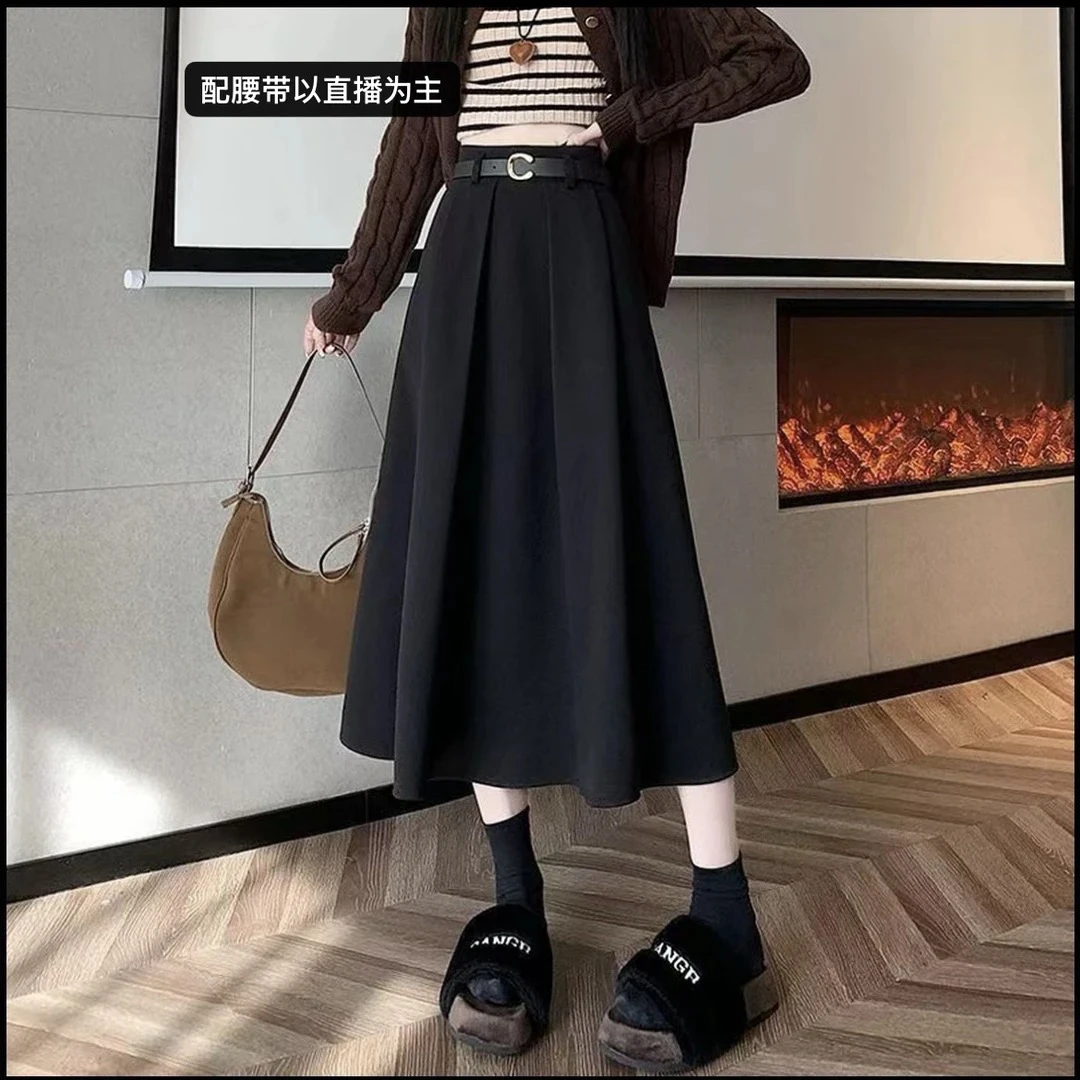 882新款时尚配腰带半身裙（裙长83左右）