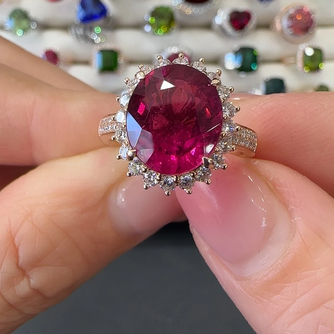 戒指碧玺18K金镶嵌4.67ct