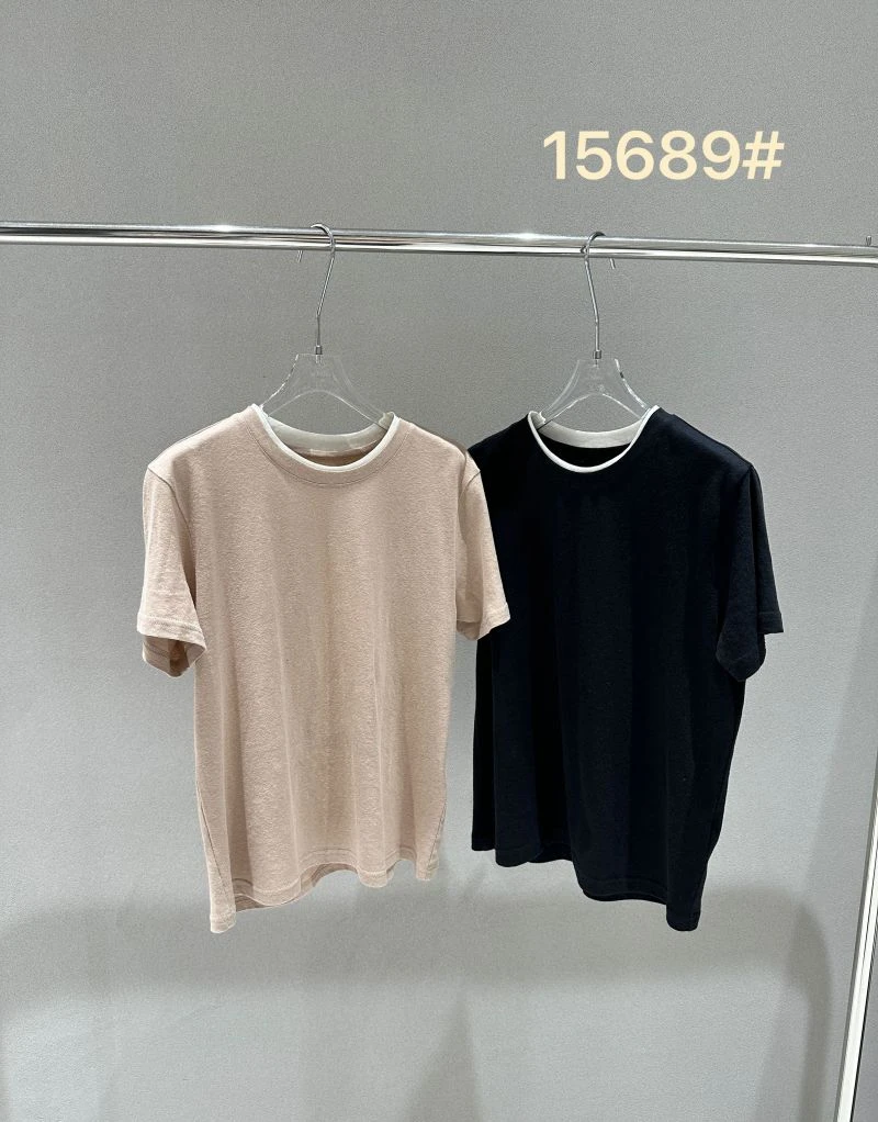 圆领短袖常规款悦洋夏季短袖T恤纯色修身短款RIMMN03SY06X15689