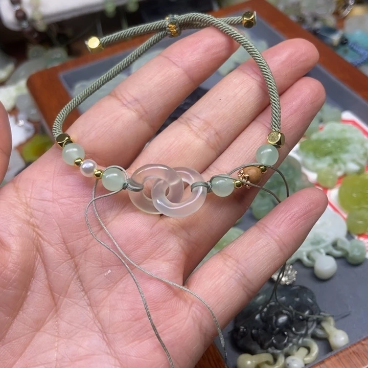 蛇纹石玉合金颈饰