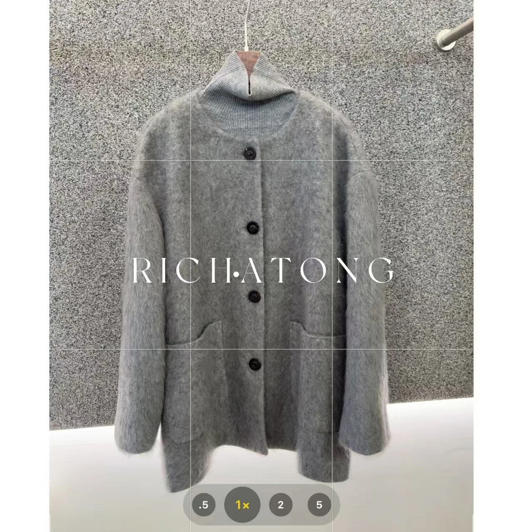 atong/阿彤-【桑尼塔】-2025 极致手工缝制氛围感拉毛大衣0921-36