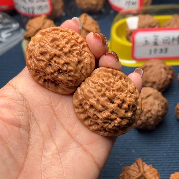 吊坠文玩核桃38莲花虎头