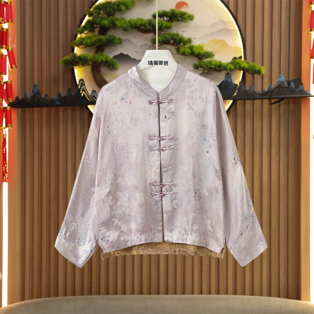 中国风重磅长袖新中式短外套5577