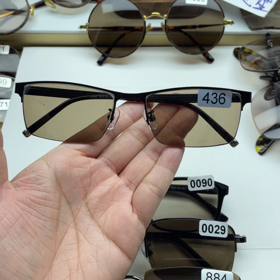 义***天茶水晶半框眼镜 436