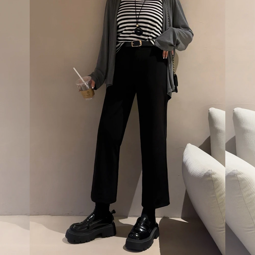 【秋上新】胖mm显瘦哈伦直筒西装休闲9分裤200斤大码休闲裤_0809_DD