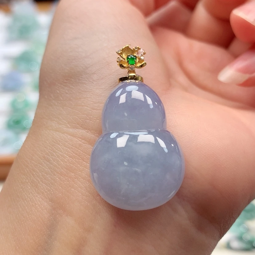 【闪购商品】翡翠18K金镶嵌吊坠(赠链)