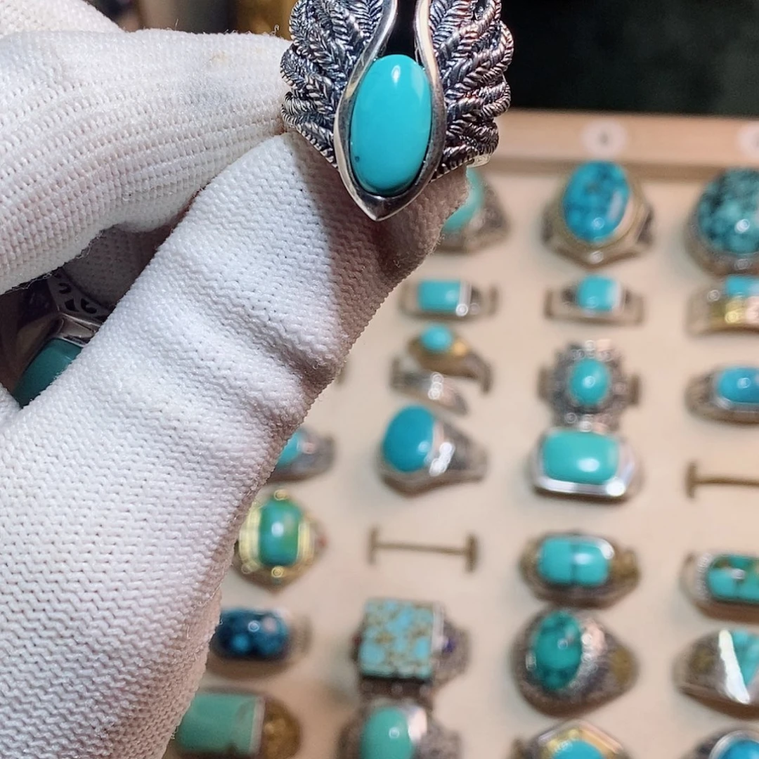 银S925镶嵌绿松石挂件