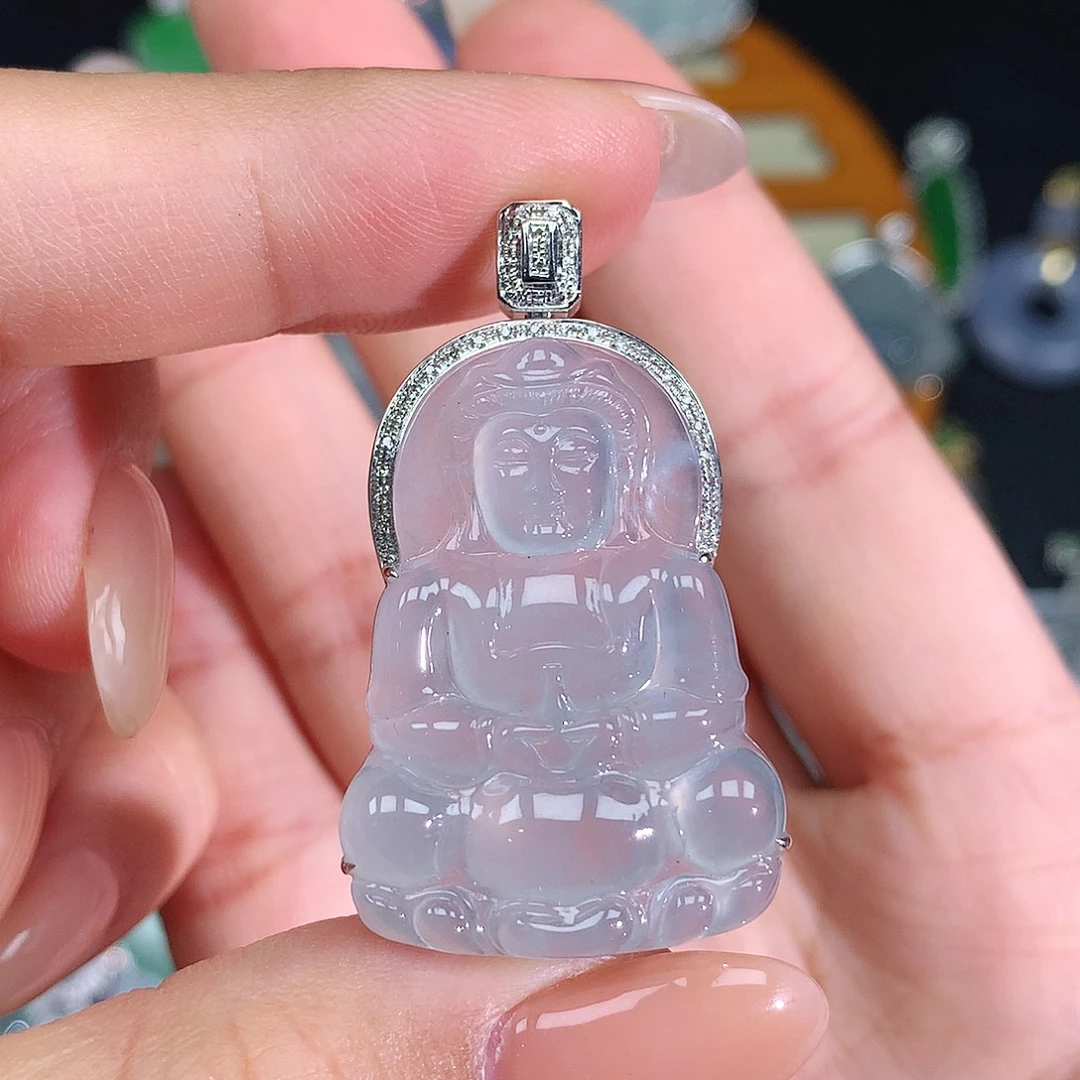 颈饰18K金镶嵌翡翠翡翠