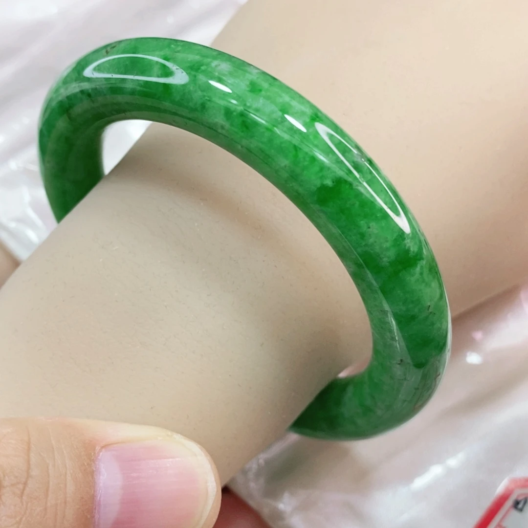 未镶嵌手镯翡翠54.6圈口圆条力推