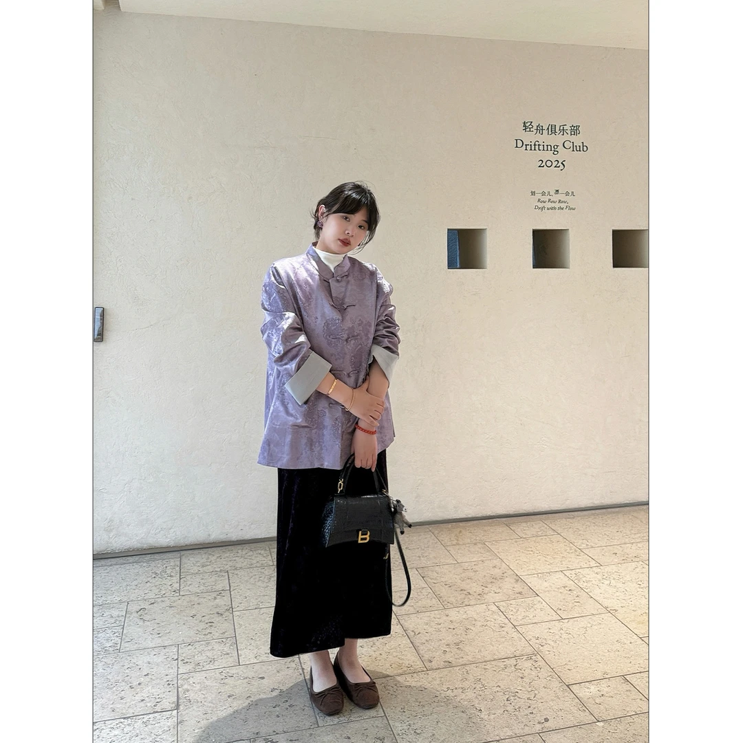 InTree张桶桶【夜阑雀吟】新中式丝绒后开叉长半裙STJ501