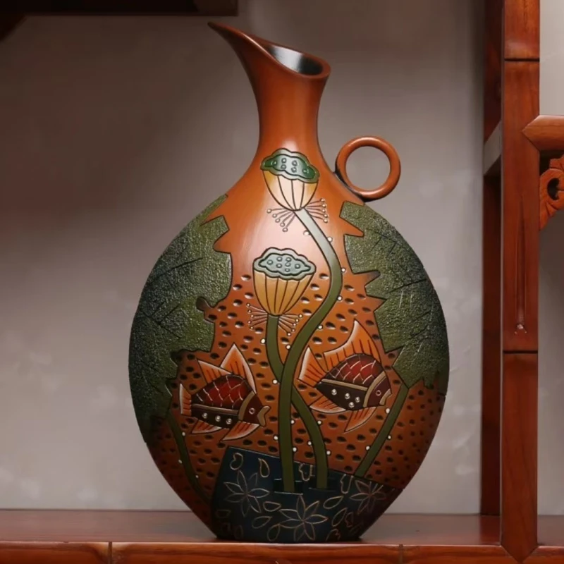 新中式陶瓷复古进门玄关摆件家庭装饰品