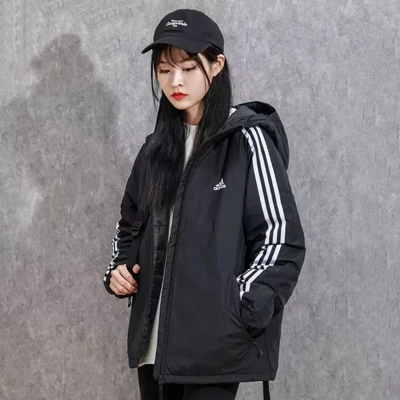 【商场撤柜】冬季新款男女同款连帽刺绣风衣保暖石墨烯厚棉服