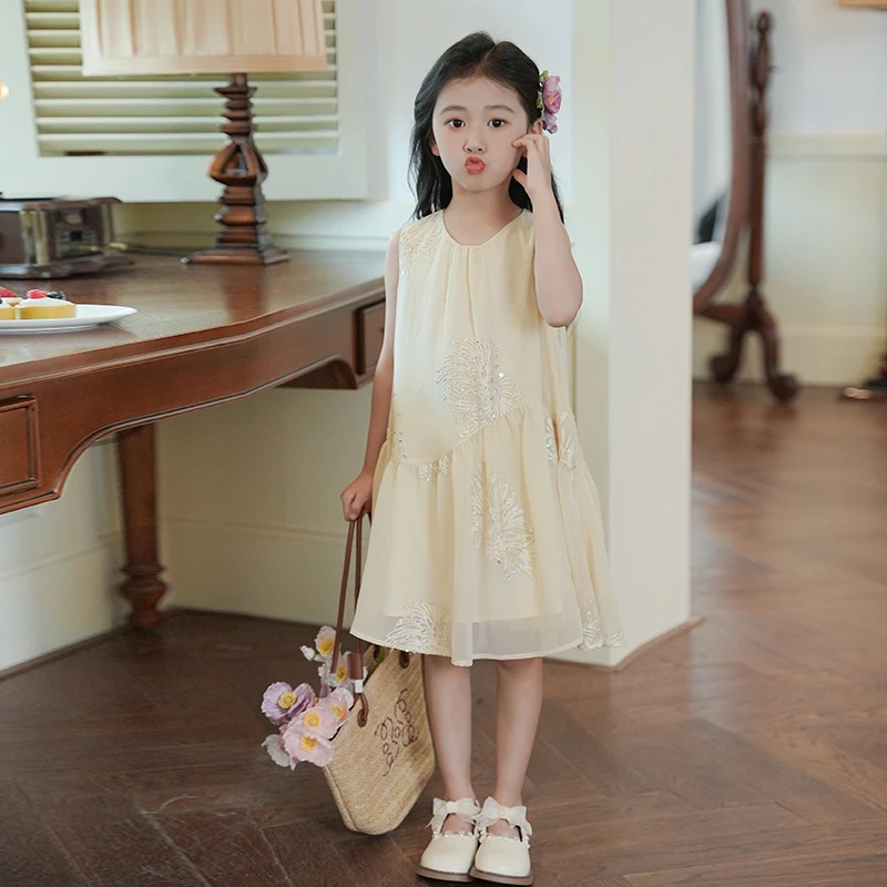 53822女童夏季公主裙2025新款超仙裙子夏天背心裙儿童夏装连衣裙