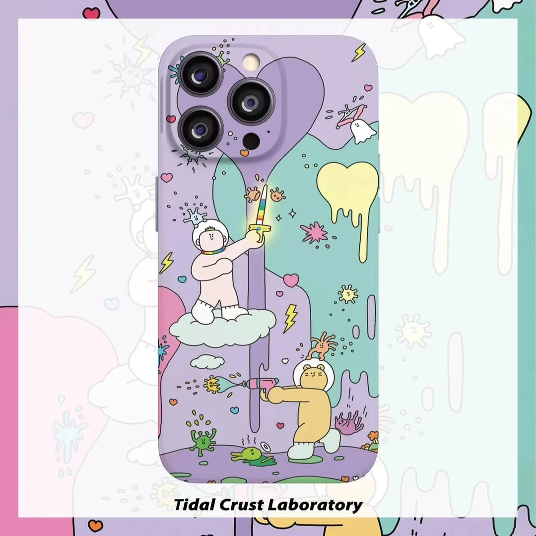 奥菲顿消灭病毒涂鸦适用iphone16菲林15手机壳华为vivo小米14oppo