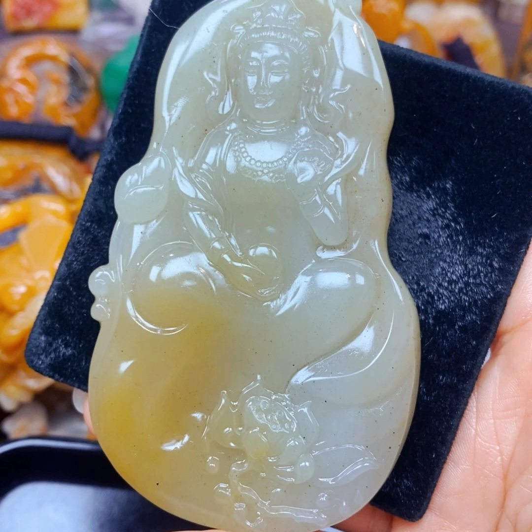 未镶嵌石英质玉（黄龙玉）吊坠(不含链)