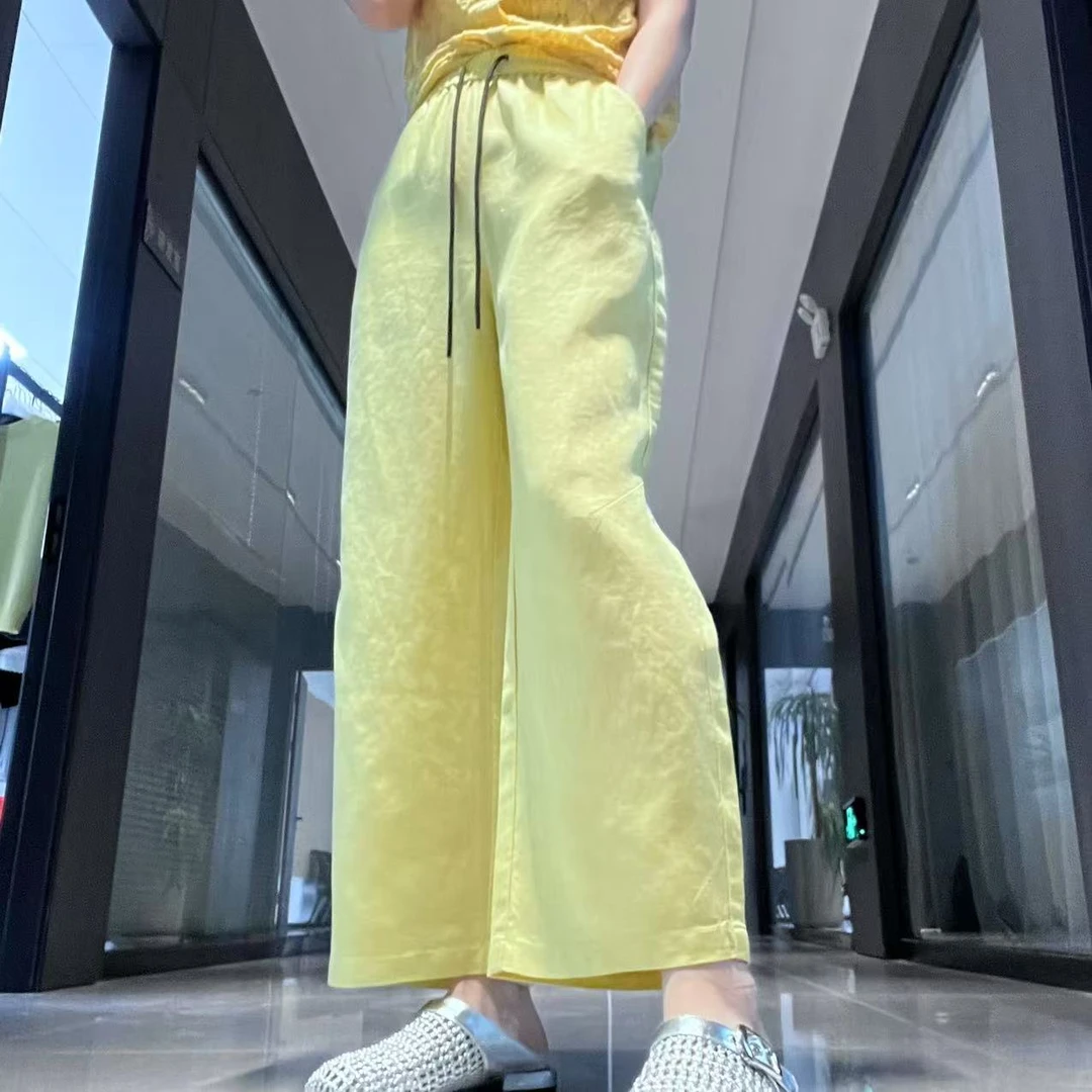 【似水流连】夏季休闲风百搭高腰显瘦直筒裤 8832