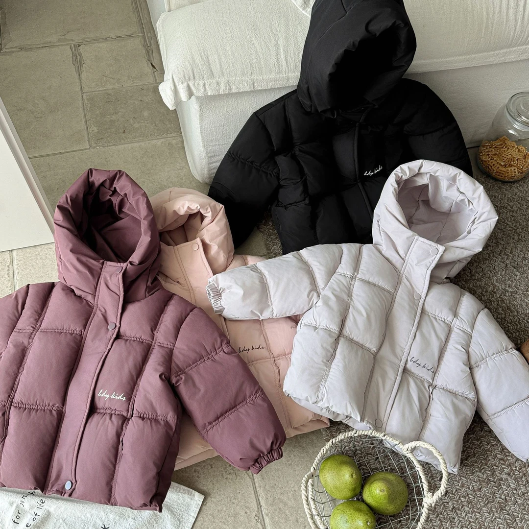 冬季2025新款儿童韩版女童加厚棉衣宝宝短款连帽面包服棉服上衣