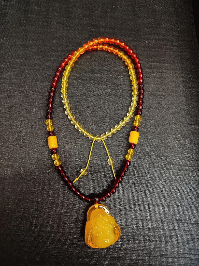 蜜蜡佛公珠链(多样性单个发货）