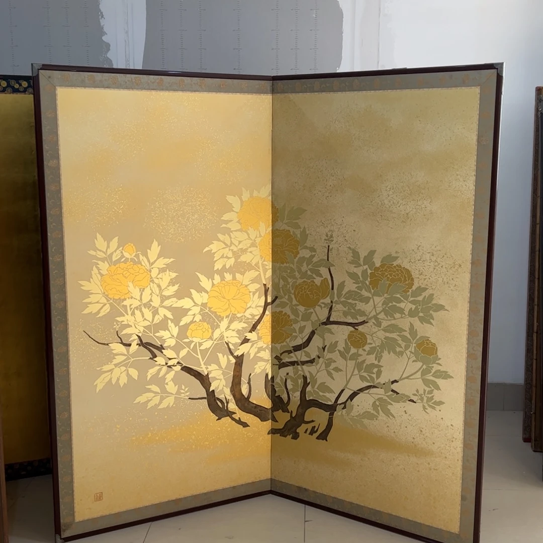 绘画屏风框画茶空间设计