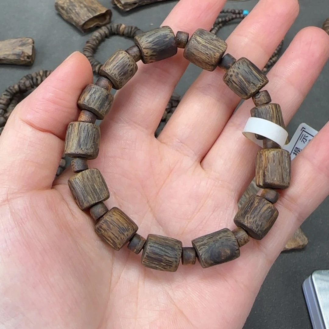 木沉浮级别奇楠淳化老料红油直切桶珠11mm