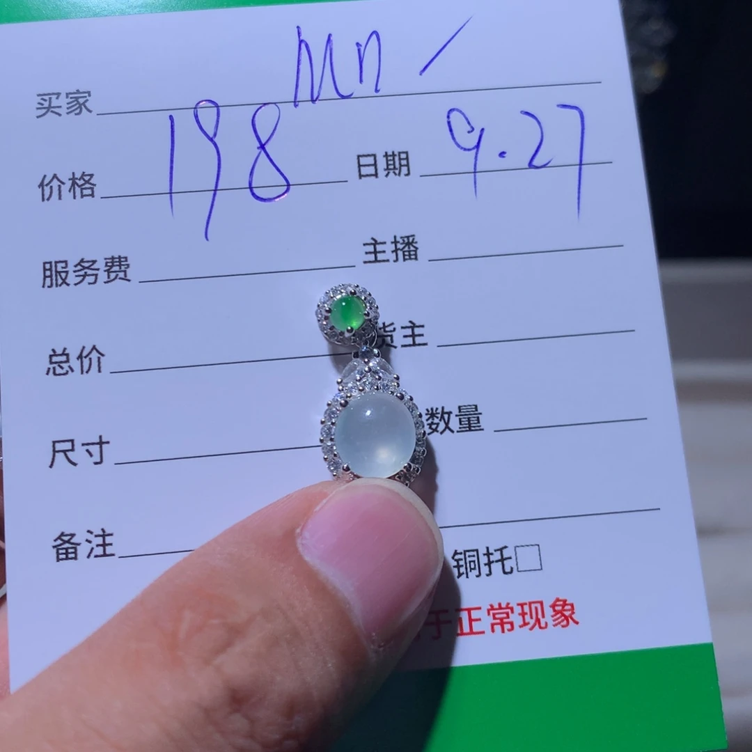 N***n翡翠银S925镶嵌耳饰