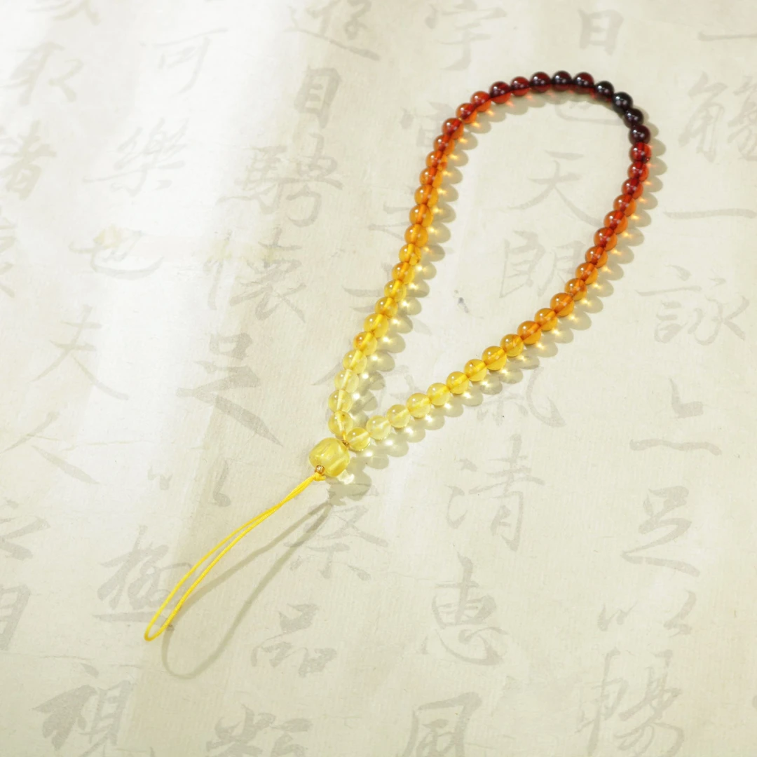 【凰一品】 琥珀渐变手机链  发四条