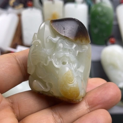 一***你和田玉未镶嵌吊坠(赠链)