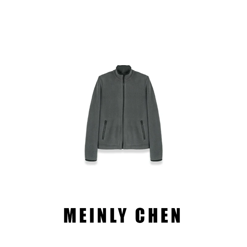【MEINLY  CHEN】【灰色摇粒绒】高端设计师款时尚休闲卫衣8250089