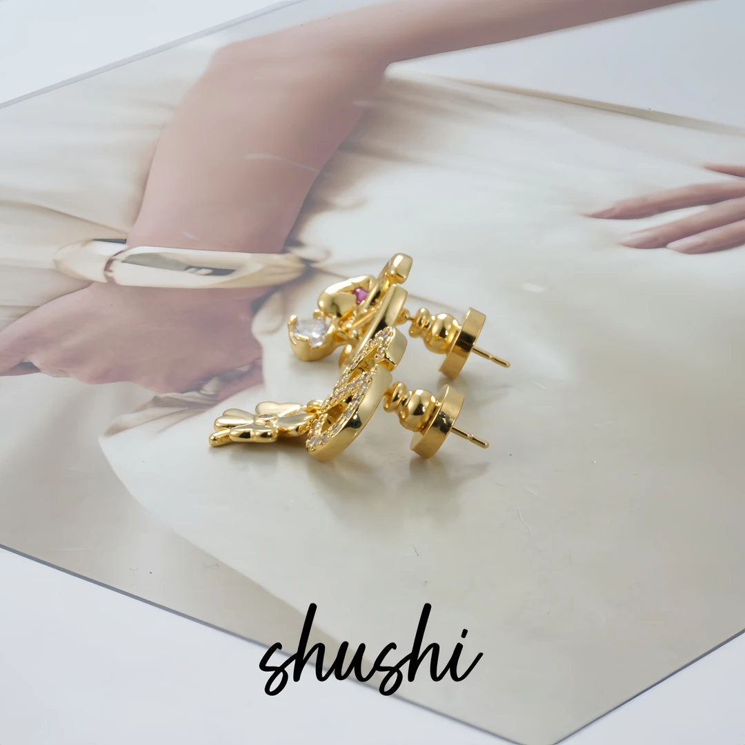 铜合金锆石耳饰 经典轻奢气质百搭耳环8802