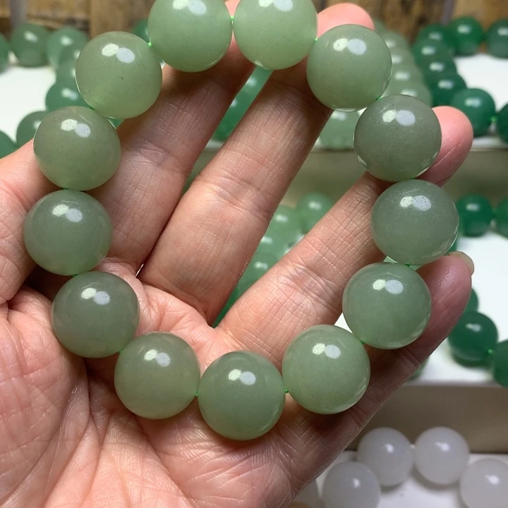 异***人石英质玉未镶嵌手链东陵玉珠子手链圆