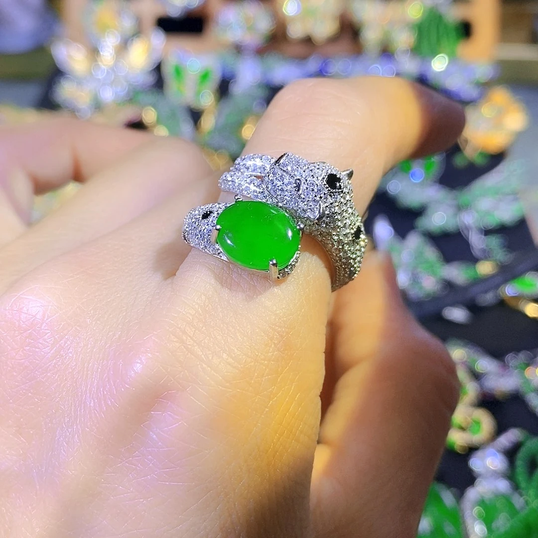 吊坠(不含链)银S925镶嵌翡翠