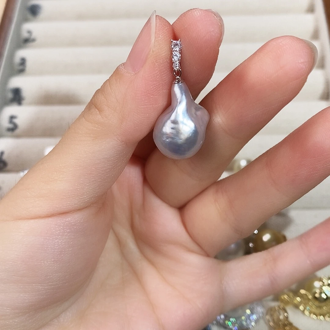 海水珍珠颈饰银S925镶嵌