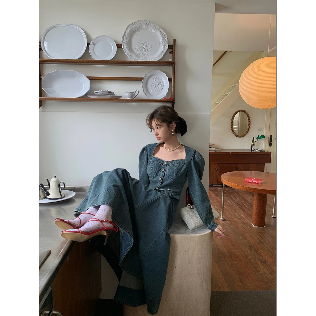 韩版牛仔时尚裙套装通勤气质上衣半身裙两件套81251