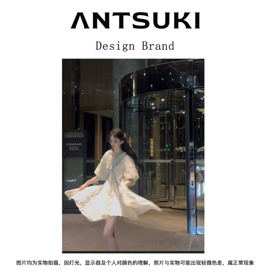 AnTsuki.【星月神话】25年夏季新款手工刺绣亮片拼接蕾丝连衣裙11