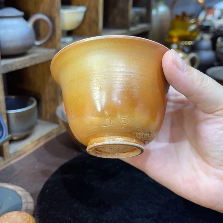 草木斋柴烧手作二柴盖碗