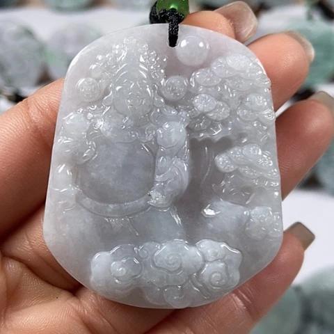 翡翠颈饰未镶嵌财神爷福利