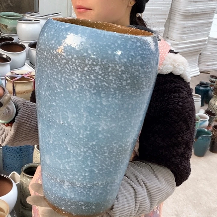 紫砂花盆瑕疵口20高38