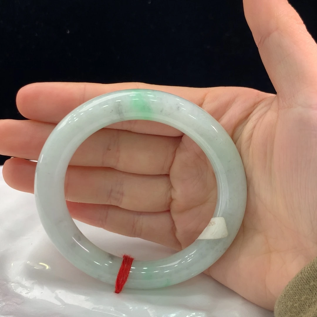 翡翠手镯未镶嵌缅甸A货翡翠 圆条54 55