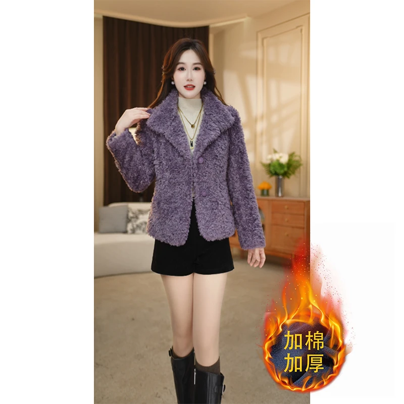 【赛菲雅】冬季新款洋气优雅纯色减龄气质女士加厚外套加棉M-2XL