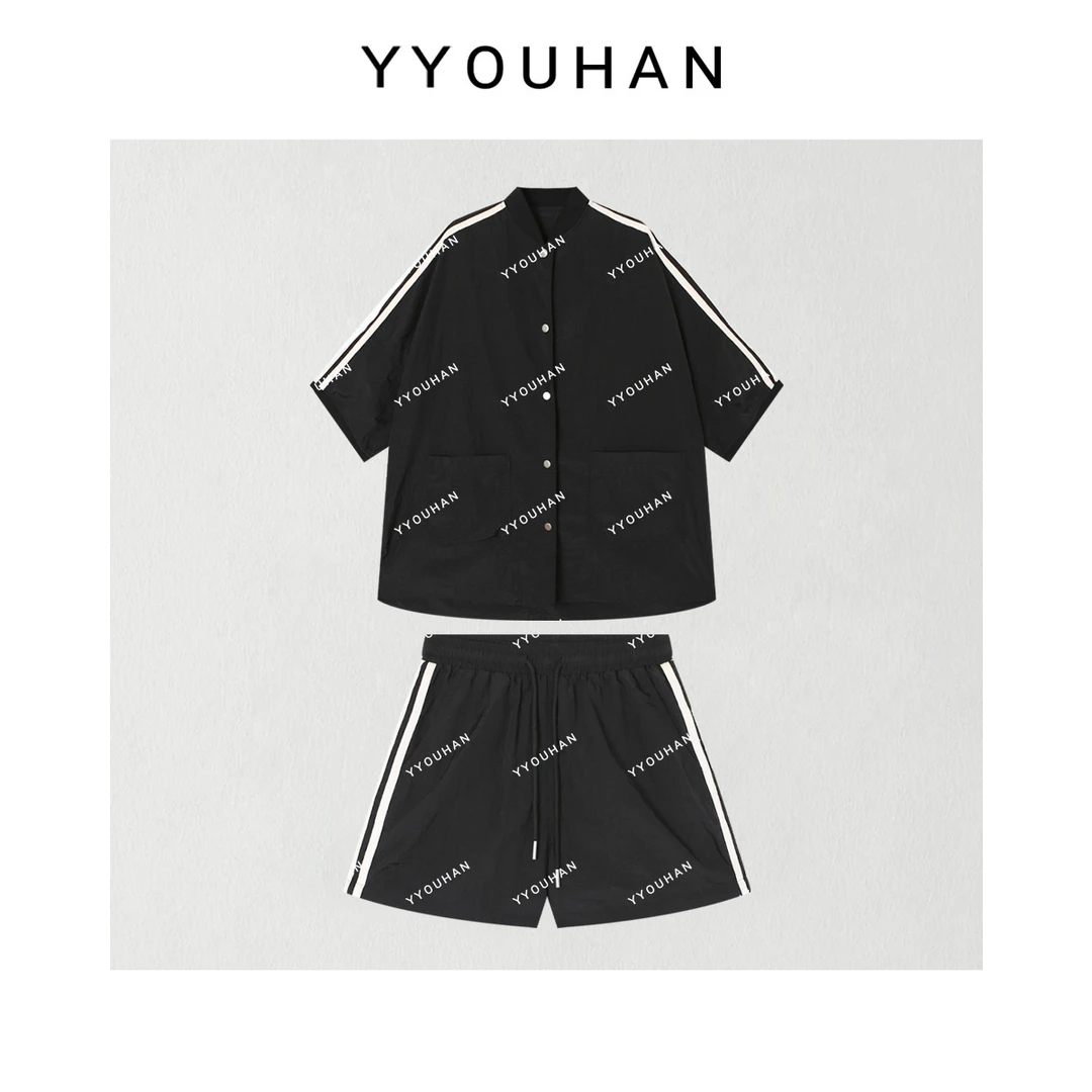 YYOUHAN 2025新款【高阶时髦】极简风上衣短裤防晒两件套 2507C3948