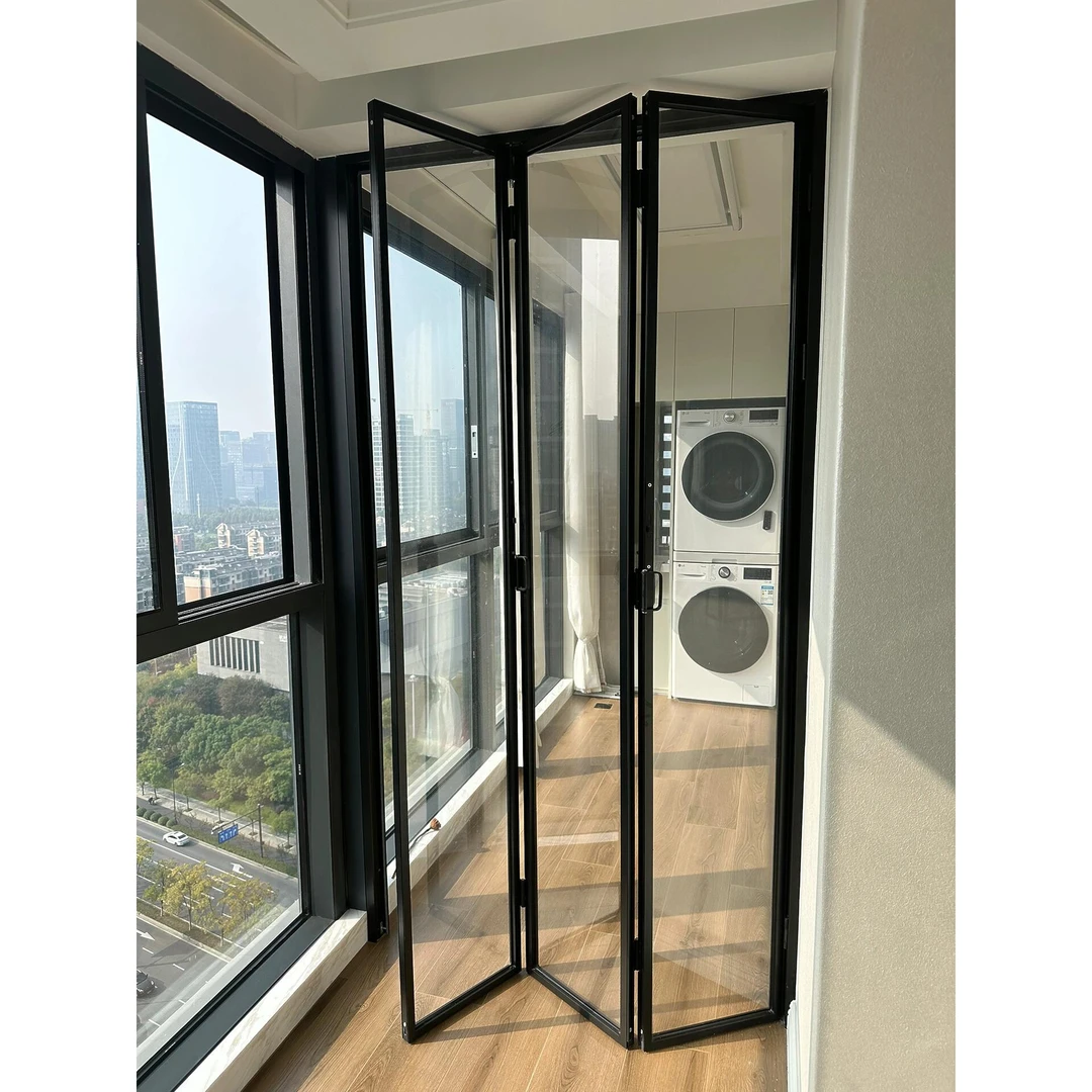 推拉门小空间必备卧室阳台折叠推拉门空调隔断折叠门极窄折叠门