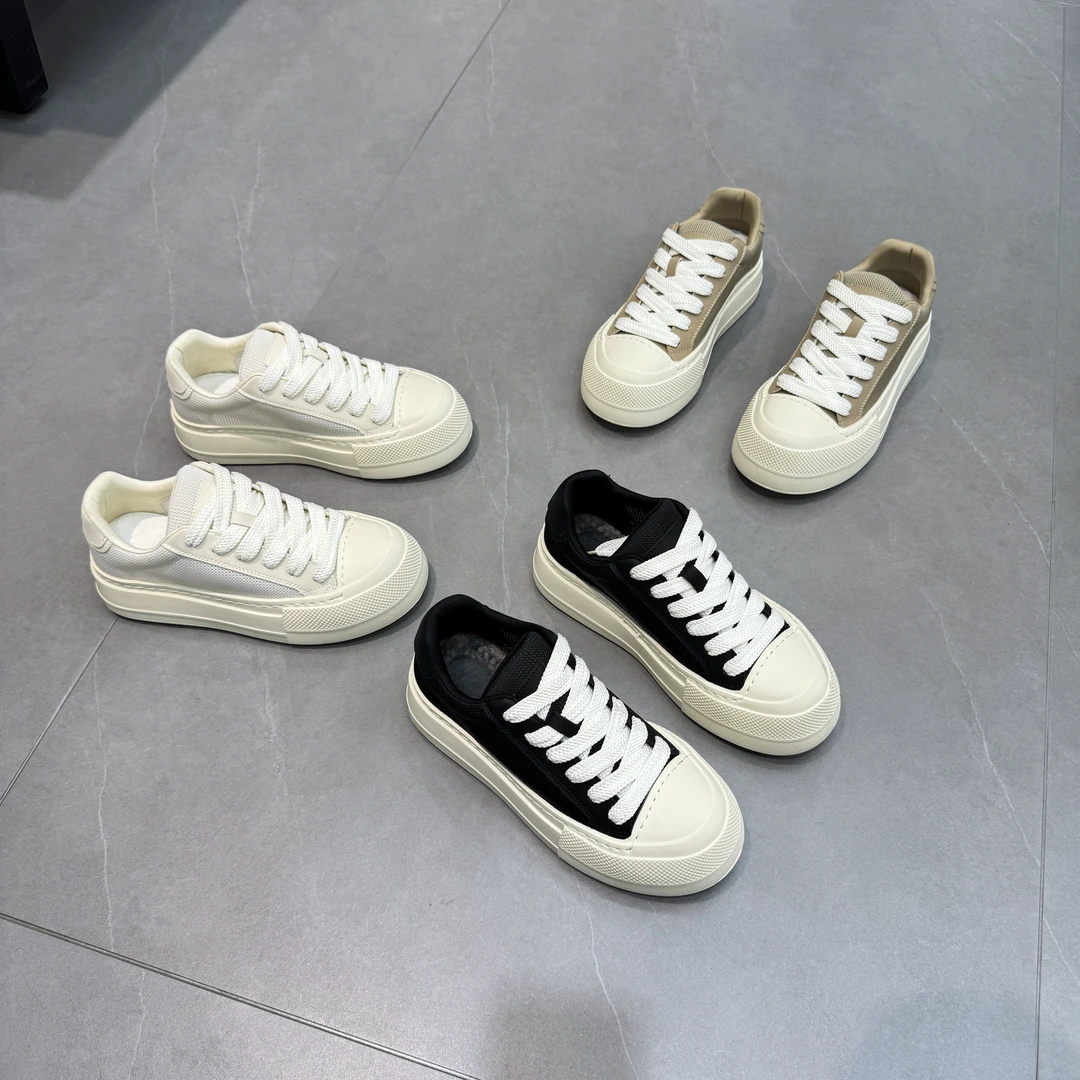 欧洲站夏季男款百搭运动休闲鞋厚底休闲板鞋网面鞋子职场休闲风