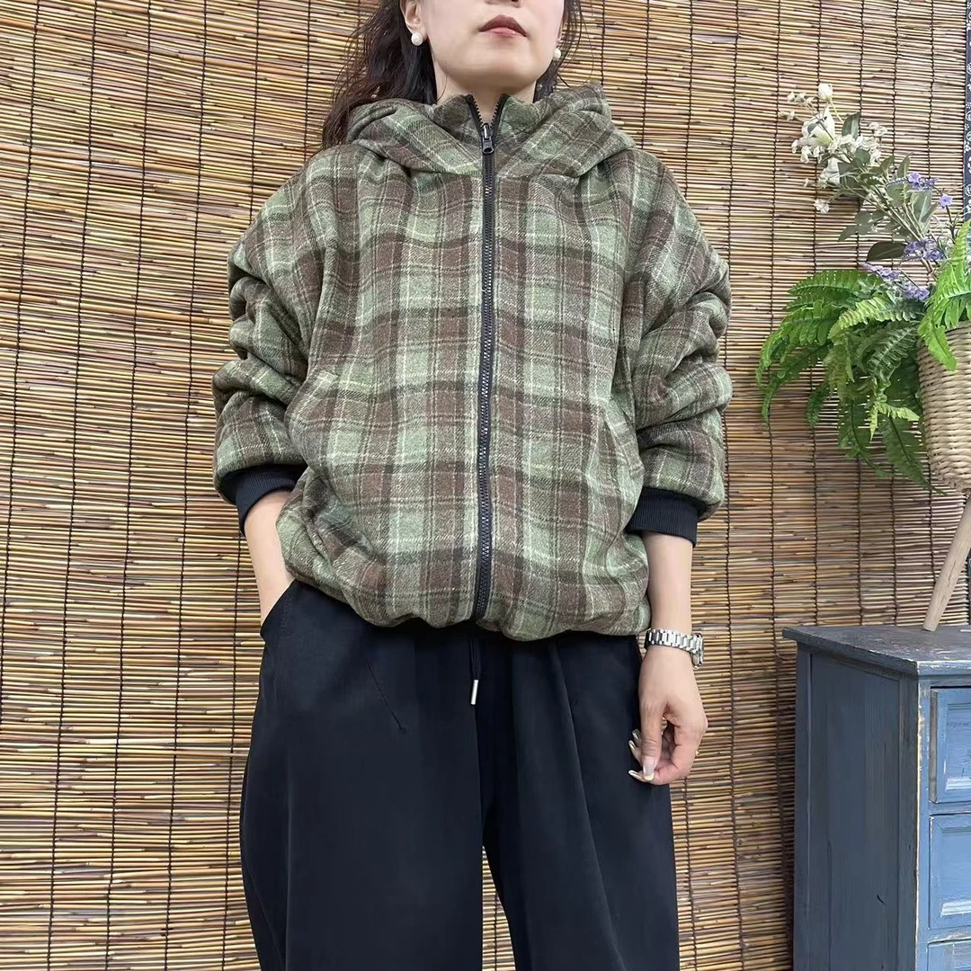 16011新款秋冬加绒双面穿休闲减龄宽松显瘦上衣棉服外套