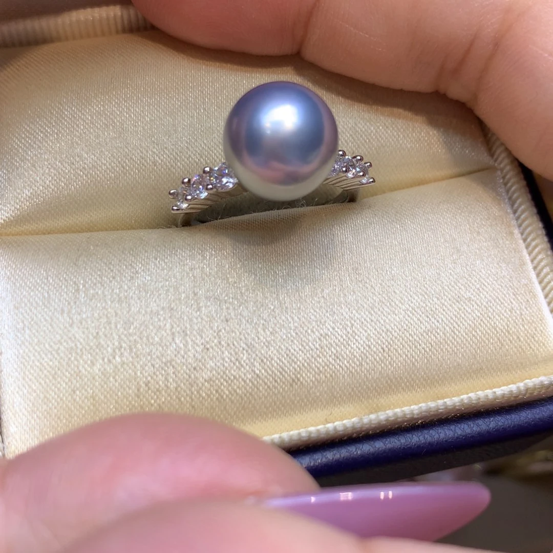 银S925镶嵌戒指海水珍珠