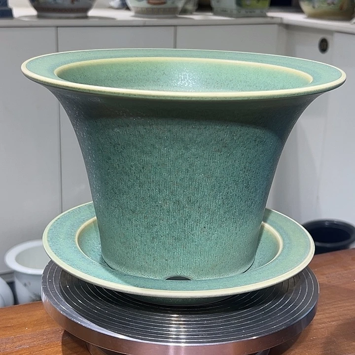 你***啊绿釉窑变陶瓷花期套